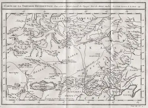 Carte de la Tartarie occidentale - Mogolia Russia Russland Mongolei Siberia Sibirien map Karte carte