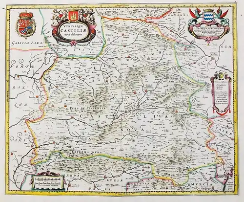 Utrisque Castiliae nova descriptio - Castilla Kastilien Madrid Espana Spain Spanien Espagne mapa grabado
