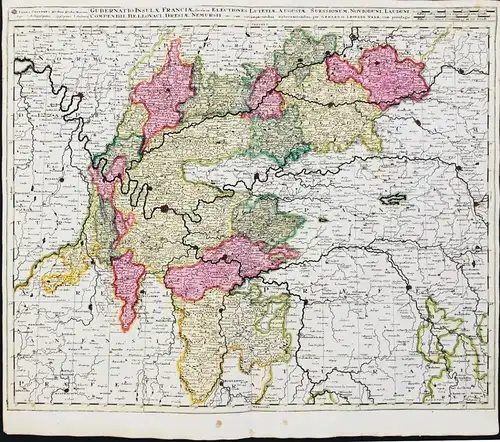 Gubernatio Insulae Franciae, divisa in Electiones Lutetiae, Augustae Suessionum, Novioduni, Lauduni, Compendii