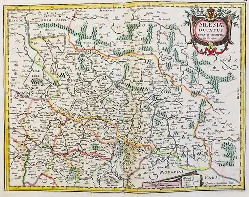 Silesia Ducatus. Nova et accurata descriptio. - Silesia Schlesien Polska Polen Poland Slask Legnica Wroclaw Op