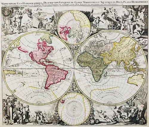 Mappe-Monde Geo-Hydrographique, ou Description Generale du Globe Terrestre et Aquatique en Deux-Plan-Hemispher