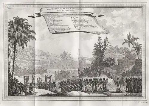 Procession au Temple du Serpent, Tirée de Desmarchais - Benin West Africa procession ritual festival serpent