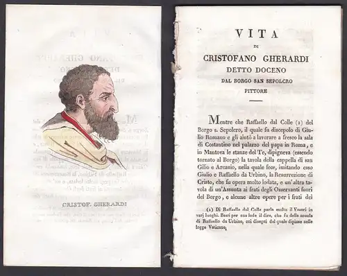 Christof. Gherardi - Cristofano Gherardi (1508-1556) Maler painter Italien Italia Portrait Kupferstich copper