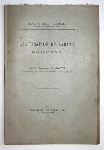 L'intubation du Larynx Dans La Clientele.