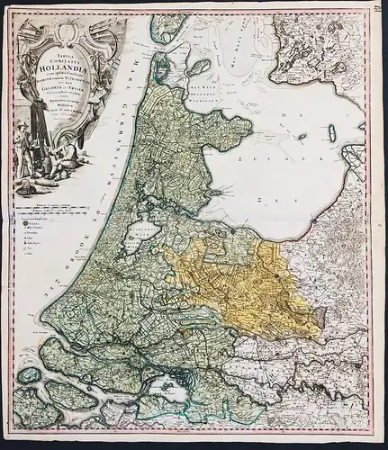 Tabula Comitatus Hollandiae cum ipsius Confiniis. Dominii nimirum Ultraiectini nec non Geldriae et Frisiae Geo