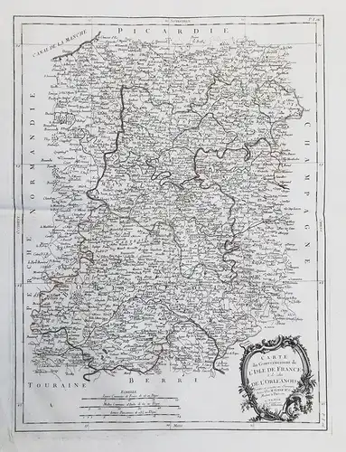 Carte du Gouvernement de l'Isle de France et de celui de l'Orleanois - Ile-de-France Orleans Paris Frankreich
