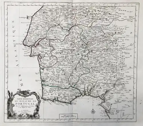 Partie Meridionale du Royaume de Portugal - Portugal Lisbon Lisboa Lagos Faro Evora Setubal grabado mapa