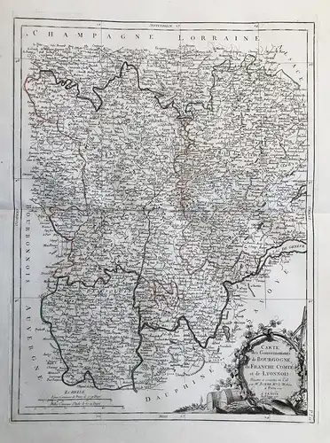 Carte des Gouvernements de Bourgogne, de Franche Comté et de Lyonnois - Bourgogne Franche Comte Lyon Lyonnais
