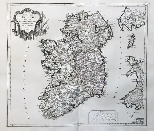 Royaume d'Irlande divisé en ses quatre provinces et subdivisée en Comtés - Ireland Irland