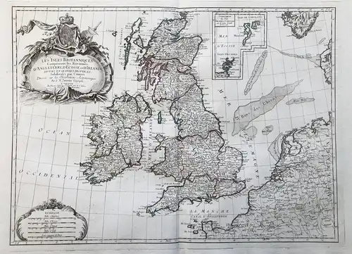 Les Isles Britanniques comprenant les Royaumes d'Angleterre, d'Ecosse et d'Irlande, divises en grandes provinc