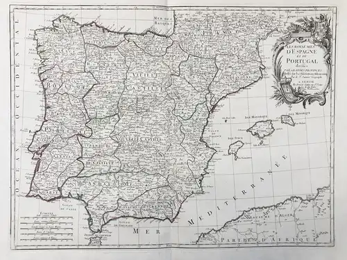 Les Royaumes d'Espagne et de Portugal divisees par grandes provinces - Espana Spain Spanien Espagne Portugal g