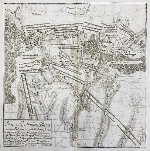 Plan der Battaille bey Blaregnies oder Malplaquet, Geschehen d. 11 Sept: 1709 - Bataille de Malplaquet Blaregn