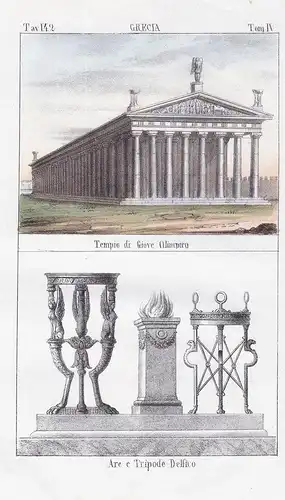 Grecia. / Tempio di Giove Olimpico. / Are e Tripode Delfico. - Agrigento Temple of Olympian Zeus Sicily Sizili
