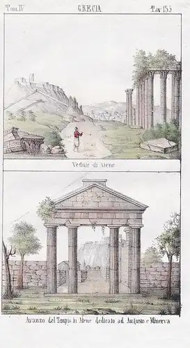 Grecia. / Vedute di Atene. / Avanzo del Tempio in Atene dedicato ad Augusto e Minerva. - Greece Griechenland G