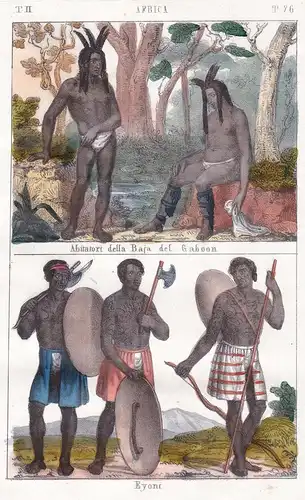 Africa. / Abitatori della Baja del Gaboon. / Eyoni. - Gabon Gabun South Africa Afrika Afrique Black people Sch