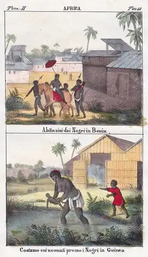 Africa. / Abitazini dei Negri in Benin. / Costume coineonali presso i Negri i Guinea - Benin Guinea West Afric