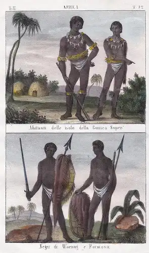Africa. / Abitanti delle Isola della Guinea Super. / Negri di Warnng e Formosa. - Guinea West Africa Afrika Af