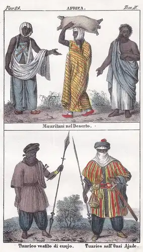 Africa. / Mauritani nel Deserto. / Tuarico vestito di cuojo. Tuarico nell'Oasi Ajade. - Mauritania Mauritanie