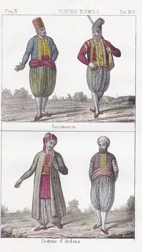 Turchia Europea. / Caramanesi. / Costumi d'Ardana. - Turkey Türkei Adana Ottoman Empire costumes Trachten cost