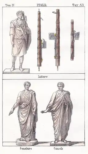 Italia. / Littore. / Senatore. Console - Altertum Antike antiquity Römer Römisches Reich Likler statue Leibwac