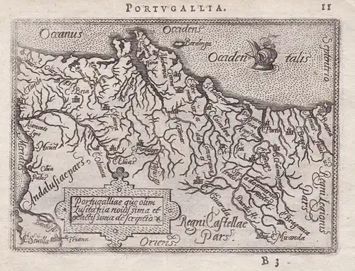 Portugallia / Portugalliae que olim Lusitania novissima et exactissima descriptio - Portugal mapa grabado map