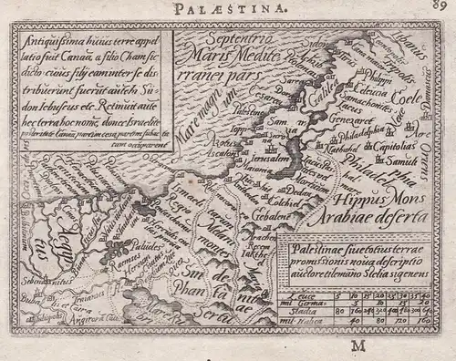 Palaestina / Palestinae sive totius terrae promissionis nova descriptio auctore Tilemno Stelia sigenens - Pale