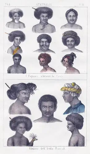 Australia. / I Papuas abitanti la Cosia / Abitanti dell'Isola Rawak. - Papua New Guinea Oceania Melanesia peop