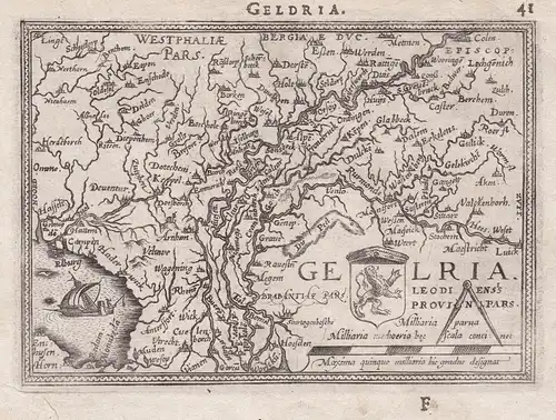 Geldria / Gelria - Gelderland Geldern Kleve Deventer Nederland map Karte / Epitome du theatre du monde / Theat