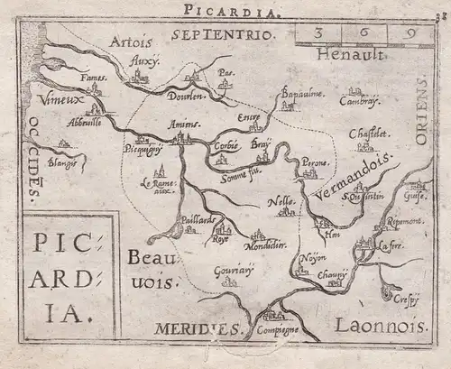 Picardia - Picardie Aisne Oise Somme France carte map Karte / Epitome du theatre du monde / Theatro del Mondo