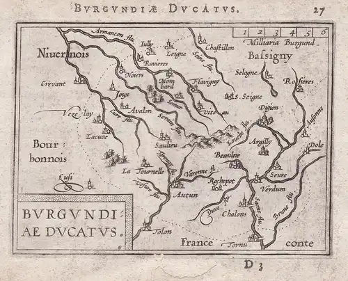 Burgundiae Ducatus - Bourgogne Burgundy Burgund Besancon carte map Karte / Epitome du theatre du monde / Theat