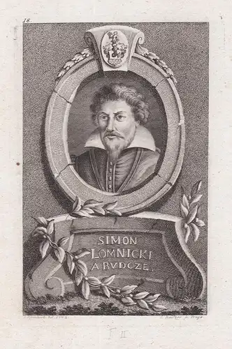 Simon Lomnicki a Budcze - Simon Lomnicky z Budce (1552-1623) Schriftsteller spisovatel Portrait Böhmen Bohemia