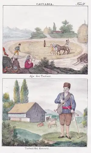 Caucasia. / Aja dei Tartari / Tartari dei deserti. - Tartary Tatarei Russia Russland Russie costumes Trachten