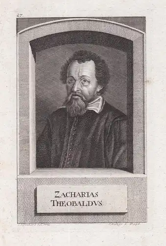 Zacharias Theobaldus - Zacharias Theobaldus (1584-1627) Theologe Pfarrer Portrait Böhmen Bohemia