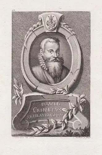 David Crinitus Ab Hlavvac Zovva - David Crinitus z Hlavacova (1531-1586) Nempomuk poet author Dichter Portrait