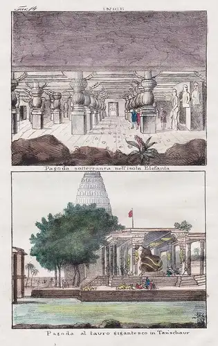 Indie / Pagoda sotterranea nell'Isola Elefanta / pagoda al tauro gigantesco in Tanischaur - India Inde Indien
