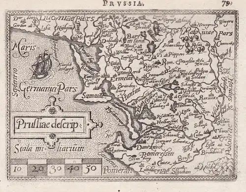 Prussia / Prussiae descrip. - Ostpreußen Polska Polen Poland Lithuania Litauen map Karte / Epitome du theatre