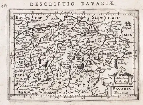 Bavaria Ducatus - Bayern Bavaria Oberbayern Niederbayern map Karte carte