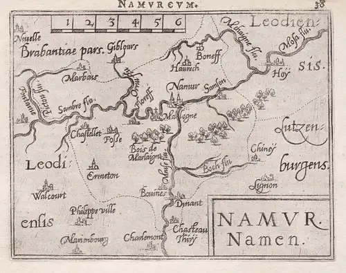 Namurcum / Namur. Namen. - Namur Dinant Hannut Belgique Belgium Belgien carte map Karte / Epitome du theatre d
