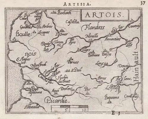 Artesia / Artois - Artois Saint-Omer Arras Calais France Frankreich map Karte / Epitome du theatre du monde /