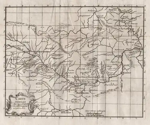 Carte Generale des Campements en Allemagne en 1733, 34 et 35 - Polnischer Thronfolgekrieg 1733-1738 Heilbronn