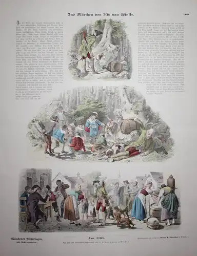 Das Märchen von Rip van Winkle - Rip van Winkle Washington Irving Märchen Sage Münchener Bilderbogen Nr. 1164