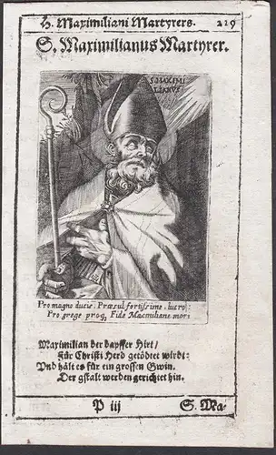 S. Maximilianus Martyrer. - Saint Maximilian of Lorch Maximilian von Celeia Heiliger martyr Heiligenbild