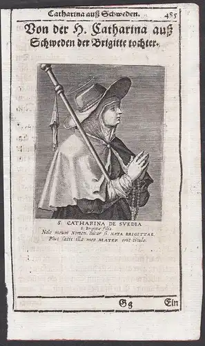 S. Catharina de Suedia. - Katarina av Vadstena (c. 1332  1381) Catherine of Sweden Heiligenbild