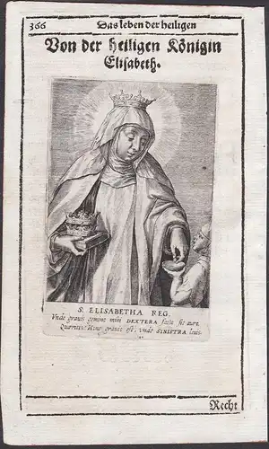 S. Elisabetha Reg. - Elisabeth von Thüringen Heilige Saint Elizabeth of Thuringia Heiligenbild