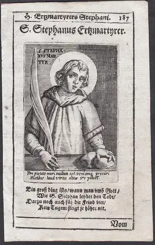 S. Stephanus Ertzmartyrer - Saint Stephen Stephanus Märtyr Heiliger Heiligenbild