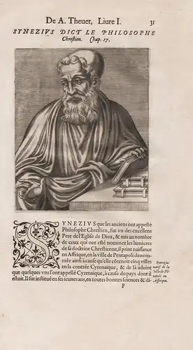 Synezius Dict le Philosophe Chestien - Synesius of Cyrene (c. 370-n. 412) Greek bishop philosopher poet Dichte