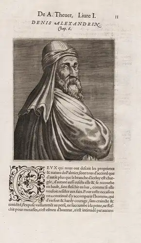 Denis Alexandrin - Dionysius of Alexandria (?-264) bishop Patriarch Bischof Portrait