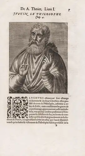 Justin le Philosophe - Justin Martyr (c.100-c.165) Justinus der Märtyrer philosopher apologist Portrait