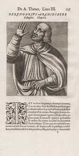 Berengarius Archidiacre d'Angiers - Berenger de Tours (998-1088) theologian archdeacon of Angers Portrait