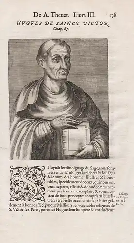 Hugues de Saint Victor - Hugo von St. Viktor (1097-1141) Philosoph Theologe Viktoriner Portrait
